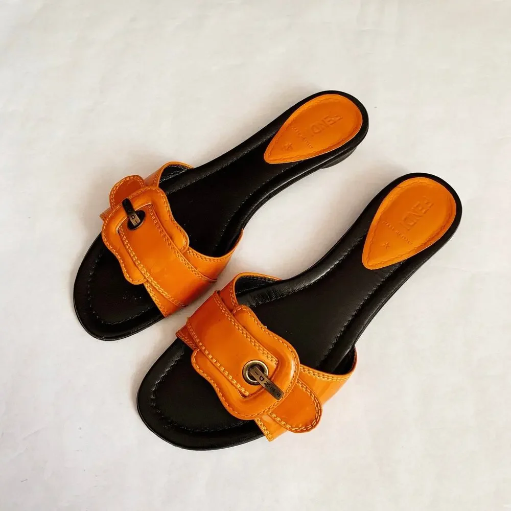 Fendi Patent Leather Sandals - 38.5 - Picture 2 of 6
